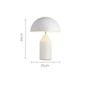 White glossy mushroom iron table lamp for bedroom decor