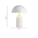 White glossy mushroom iron table lamp for bedroom decor