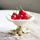 White & gold ceramic fruit plate tray bowl dining room centerpiece
