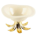 White & gold ceramic fruit plate tray bowl dining room centerpiece
