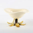 White & gold ceramic fruit plate tray bowl dining room centerpiece