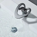 White & gold heart waterfall basin faucet bathroom sink mixer tap