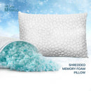DecorBites™ Cooling Shredded Sponge Memory Foam Pillow - Medium Firm Support