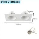 White honeycomb double head square led downlight living room fixture