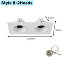 White honeycomb double head square led downlight living room fixture