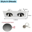 White honeycomb double head square led downlight living room fixture