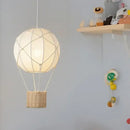 White hot air balloon chandelier – kids room macrame pendant light