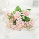 White hydrangea bouquet in ribbed glass vase for living room decor
