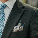Lugano - Silk Pocket Square - White