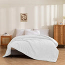 White king size seersucker quilt bedroom soft all season comforter