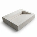 White Limestone Hidden Drain Rectangular Vessel Sink - 18"x21.4"x4" - Honed