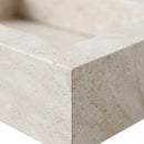 White Limestone Hidden Drain Rectangular Vessel Sink - 18"x21.4"x4" - Honed