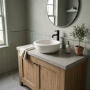 White Limestone Round Vessel Sink - 16"x16"x6" - Honed