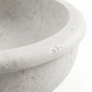 White Limestone Round Vessel Sink - 16"x16"x6" - Honed