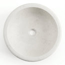 White Limestone Round Vessel Sink - 16"x16"x6" - Honed