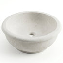 White Limestone Round Vessel Sink - 16"x16"x6" - Honed