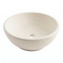 White Limestone Round Vessel Sink - 16"x6" - Honed