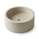 White Limestone Tapered Round Vessel Sink - 16"x6" - Honed