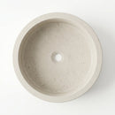White Limestone Tapered Round Vessel Sink - 16"x6" - Honed