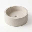 White Limestone Tapered Round Vessel Sink - 16"x6" - Honed