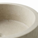 White Limestone Tapered Round Vessel Sink - 16"x6" - Honed