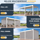 Alora Louvered Aluminum Pergola With Adjustable Roof And Pull-Down Screens (SAK46817)