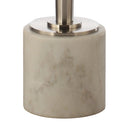 White Marble & Metal Table with Pedestal Base