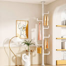 White multi tiered ladder clothing storage hanging rail bedroom