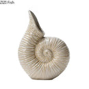 White nautilus conch ceramic vase for bedroom and office decor