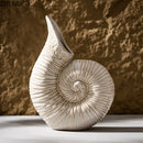 White nautilus conch ceramic vase for bedroom and office decor