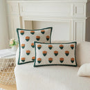 White & orange cactus embroidery throw pillow cover living room decor