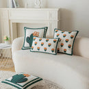 White & orange cactus embroidery throw pillow cover living room decor