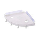 White plastic corner bathroom shelf organizer caddy with hooks bathroom