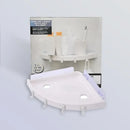 White plastic corner bathroom shelf organizer caddy with hooks bathroom