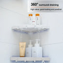 White plastic corner bathroom shelf organizer caddy with hooks bathroom