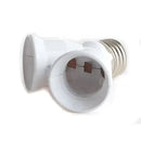 White plastic dual e27 bulb socket converter kitchen light splitter