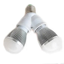 White plastic dual e27 bulb socket converter kitchen light splitter