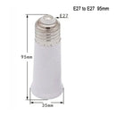 White plastic e27 socket extender lamp adapter kitchen light fitting