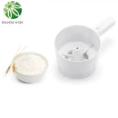 White plastic electric flour sifter shaker kitchen measuring cup