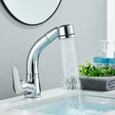 White plastic kitchen sink faucet with curved spout and single lever