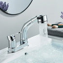 White plastic kitchen sink faucet with curved spout and single lever