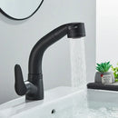 White plastic kitchen sink faucet with curved spout and single lever