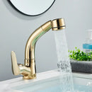 White plastic kitchen sink faucet with curved spout and single lever