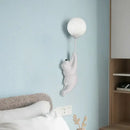 White polar bear night light moon lamp for kids bedroom