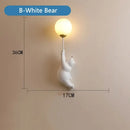 White polar bear night light moon lamp for kids bedroom