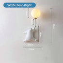 White polar bear night light moon lamp for kids bedroom