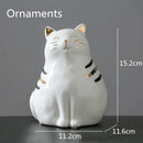 White porcelain cat vase with gold trim living room decor ornament