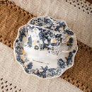 White porcelain classic blue & gold tea cup set dining room scalloped