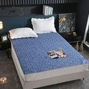 White quilted star pattern waterproof bed protector pad bedroom