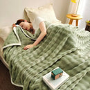 DecorBites™ Bubble Velvet Blanket: Soft Cozy Flannel Sofa Cover, Single/Double, Office Nap & Air Conditioning